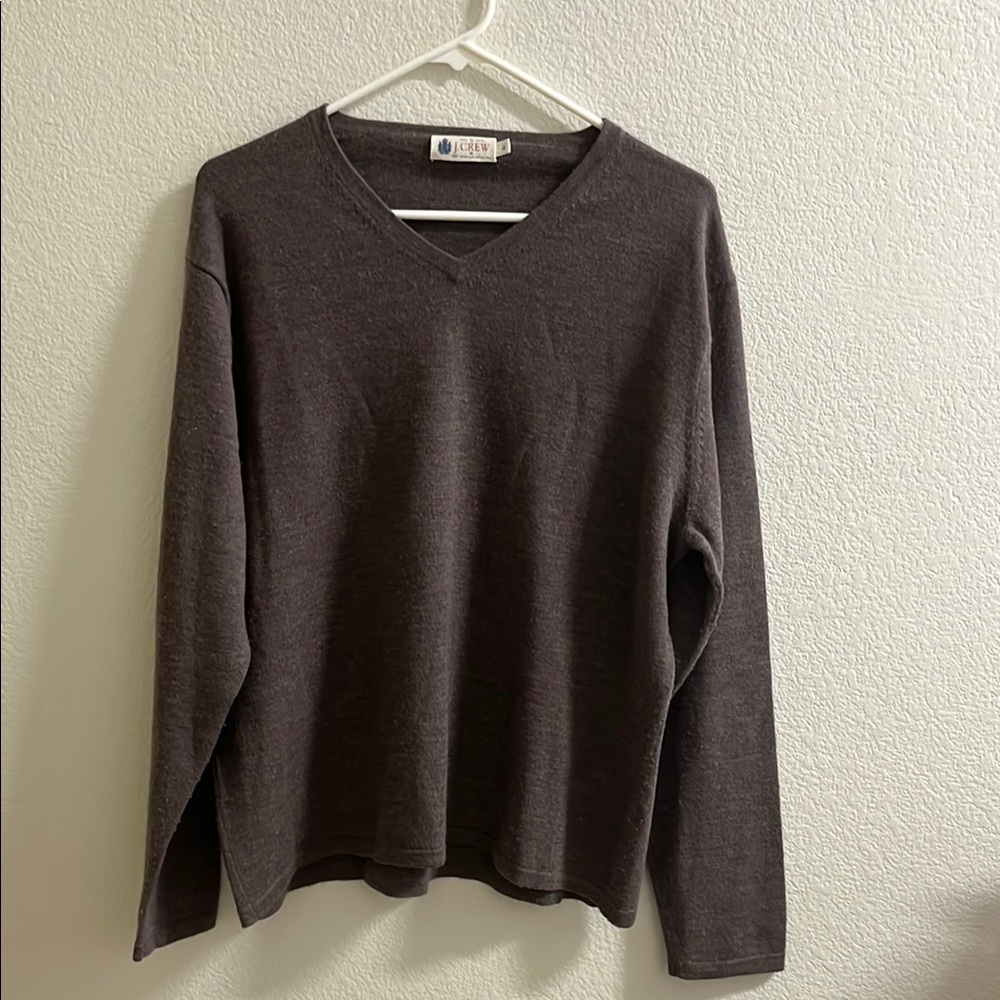 J. Crew Dark Brown V-Neck Sweater